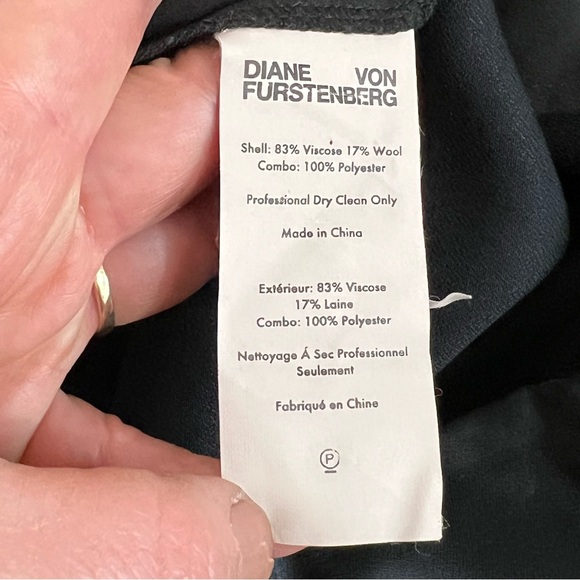 Diane Von Furstenberg Chic Black tuxedo stripe Satin Pants - Picture 11 of 11